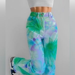 Urban Outfitters BDG Tie Dye Cowboy Jeans Size 26 Straight Leg Streetwear Grunge